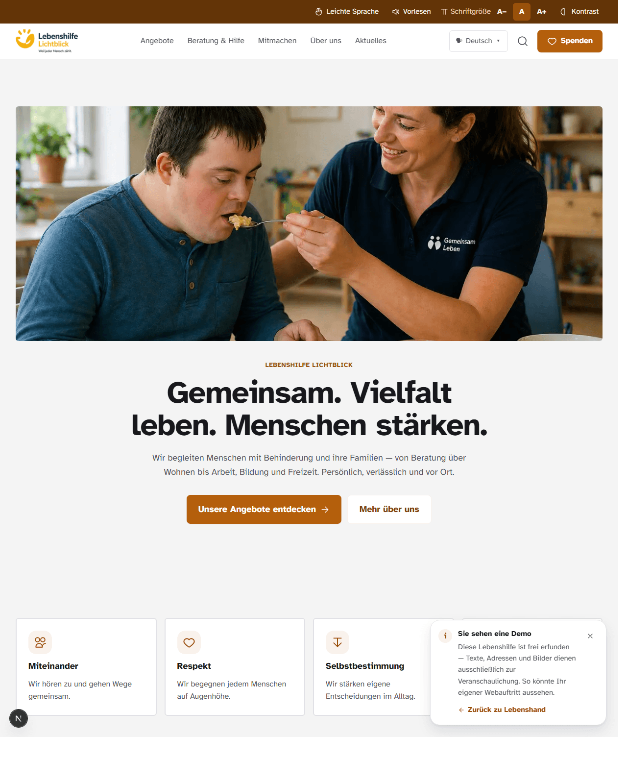 Vorschau der Website von Lebenshilfe Lichtblick